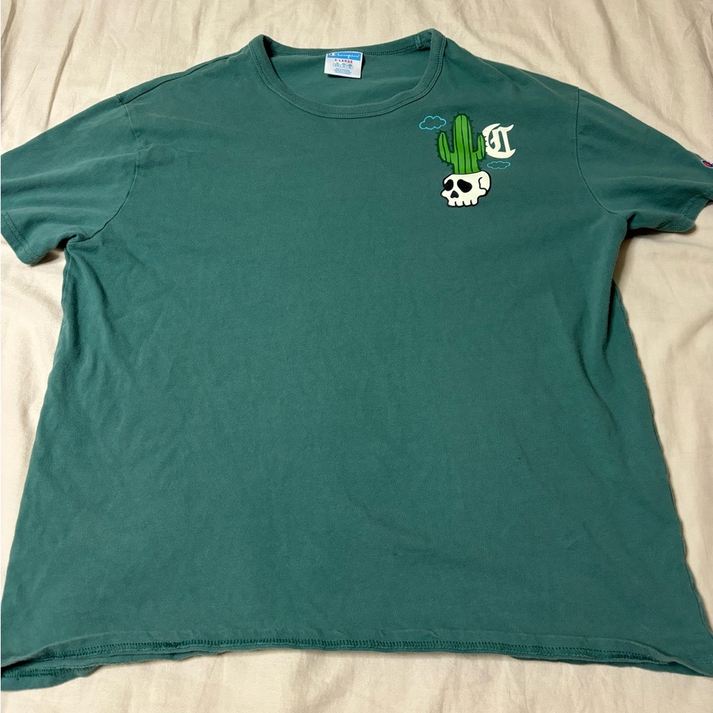 Green Champion Skull and Cactus Green Shirt